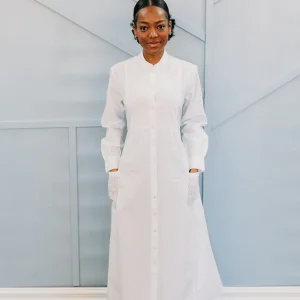 White Circle Dress-PETITE